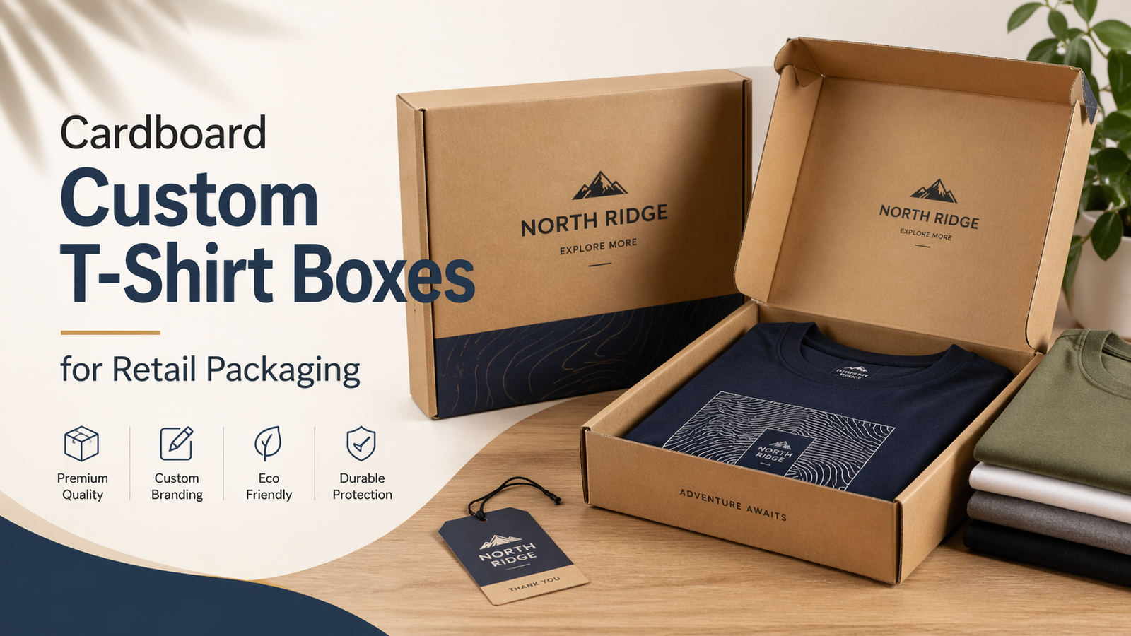 Cardboard Custom T-Shirt Boxes for Retail Packaging